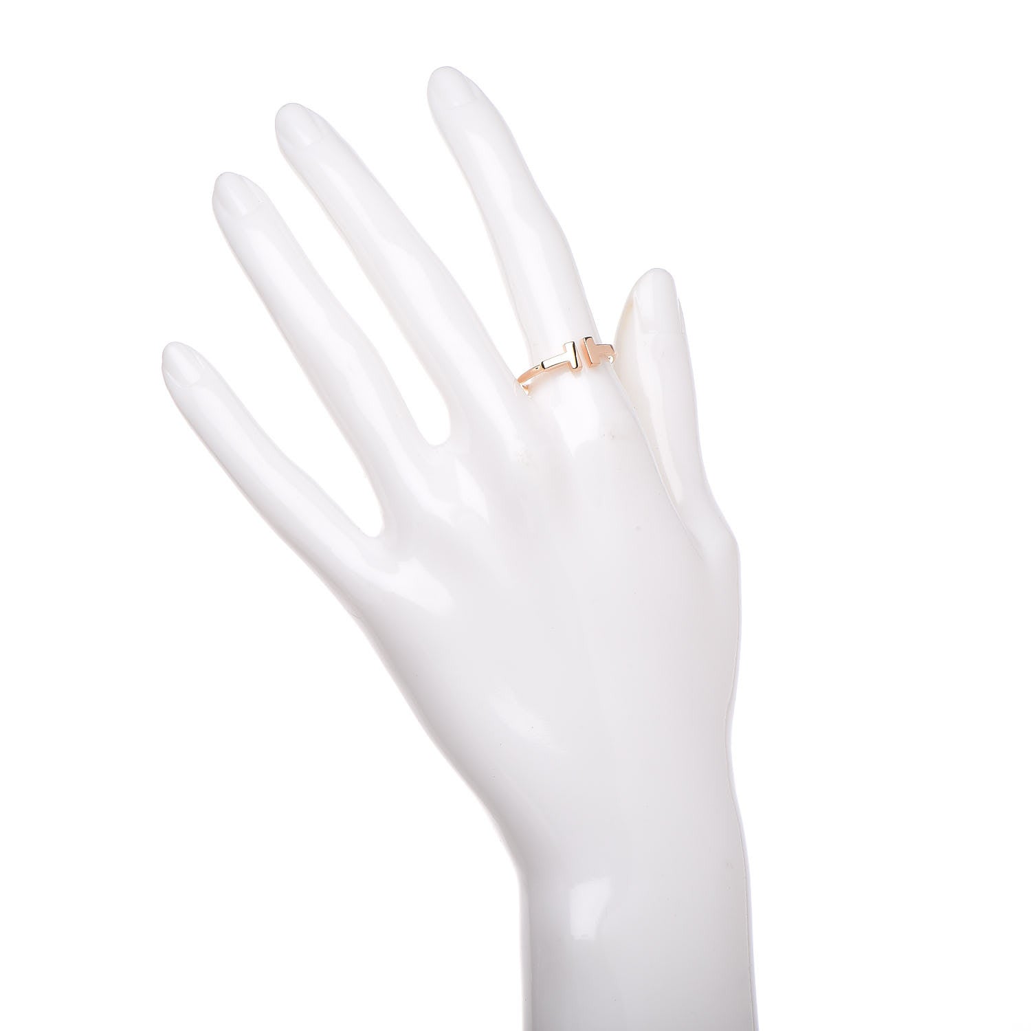 Tiffany 18K Rose Gold T Wire Ring 54 7 2 of 5