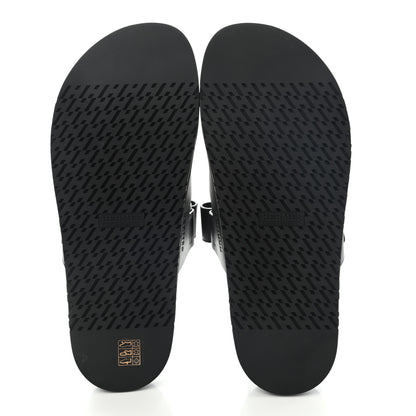 Hermes Calfskin Mens Chypre Sandals 45 Black 5 of 8