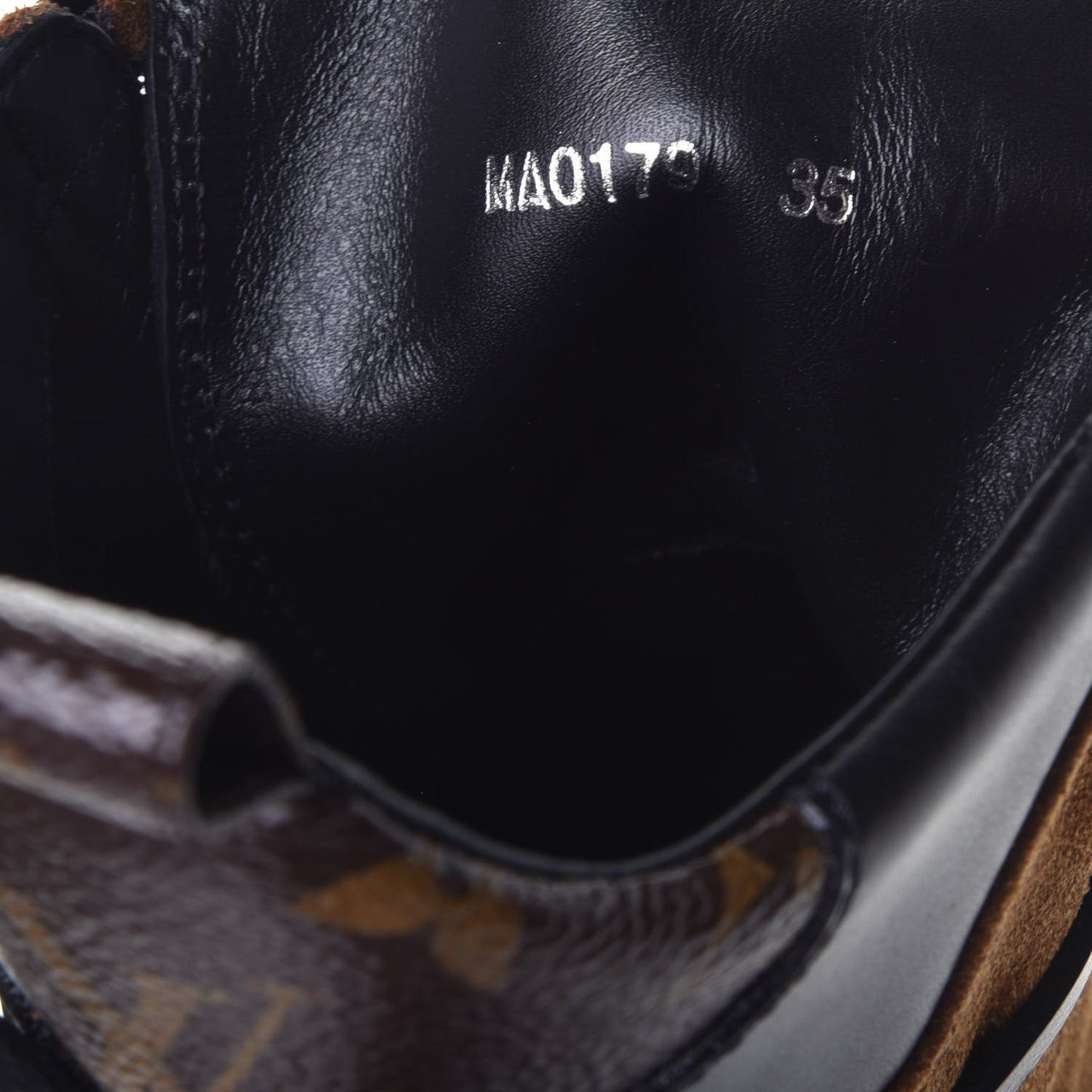 Suede Calfskin Monogram Laureate Platform Desert Boots 35 Cognac