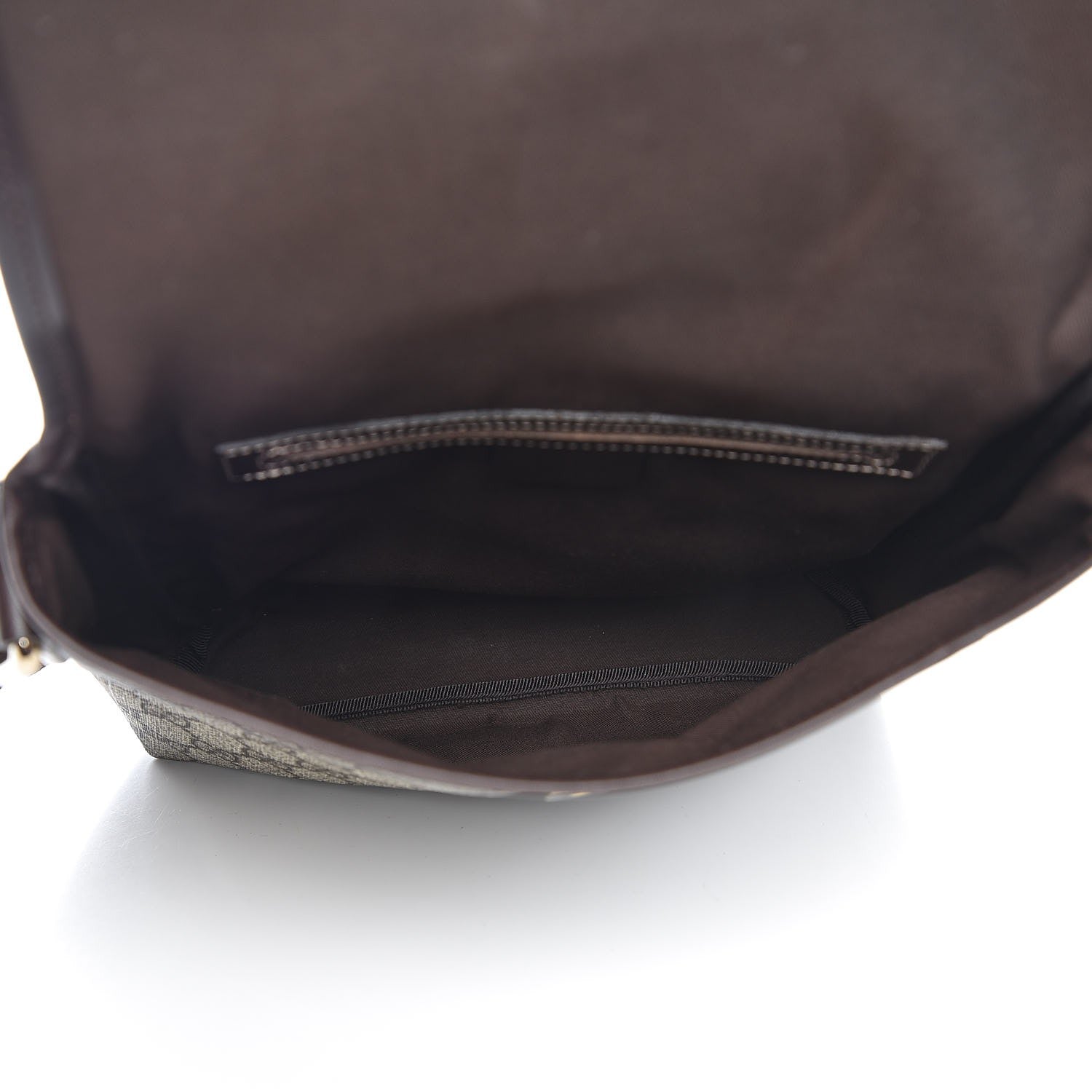 Gucci GG Supreme Monogram Selleria Calfskin Small Flap Messenger Bag Beige Ebony Cocoa Dark Chocolate 5 of 8