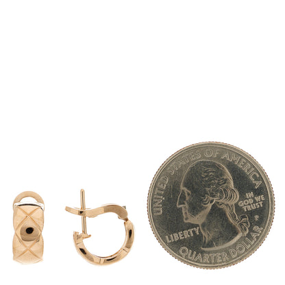 Chanel 18K Beige Gold Coco Crush Hoop Earrings 2 of 5