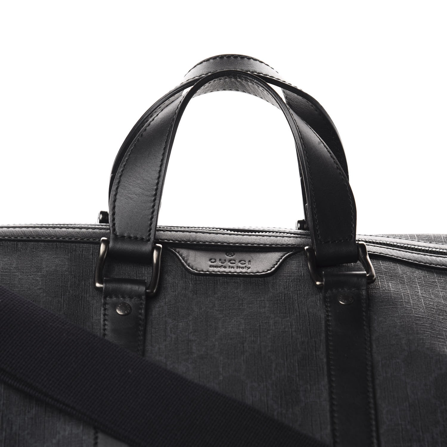 Gucci GG Supreme Monogram Medium Carry-On Duffle Bag Black Grey 10 of 10
