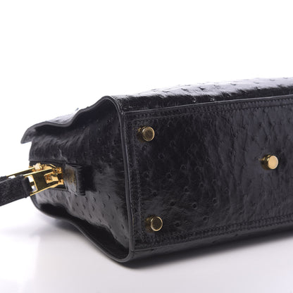 Tom Ford Ostrich Top Handle Satchel Black 9 of 11