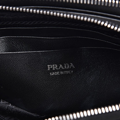 Prada Nappa Impunture Diagramme Mini Double Zip Chain Crossbody Bag Black 7 of 12