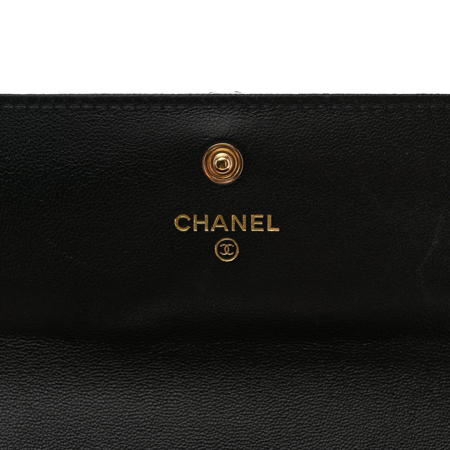 Lambskin Quilted Chanel 19 Flap Wallet Black