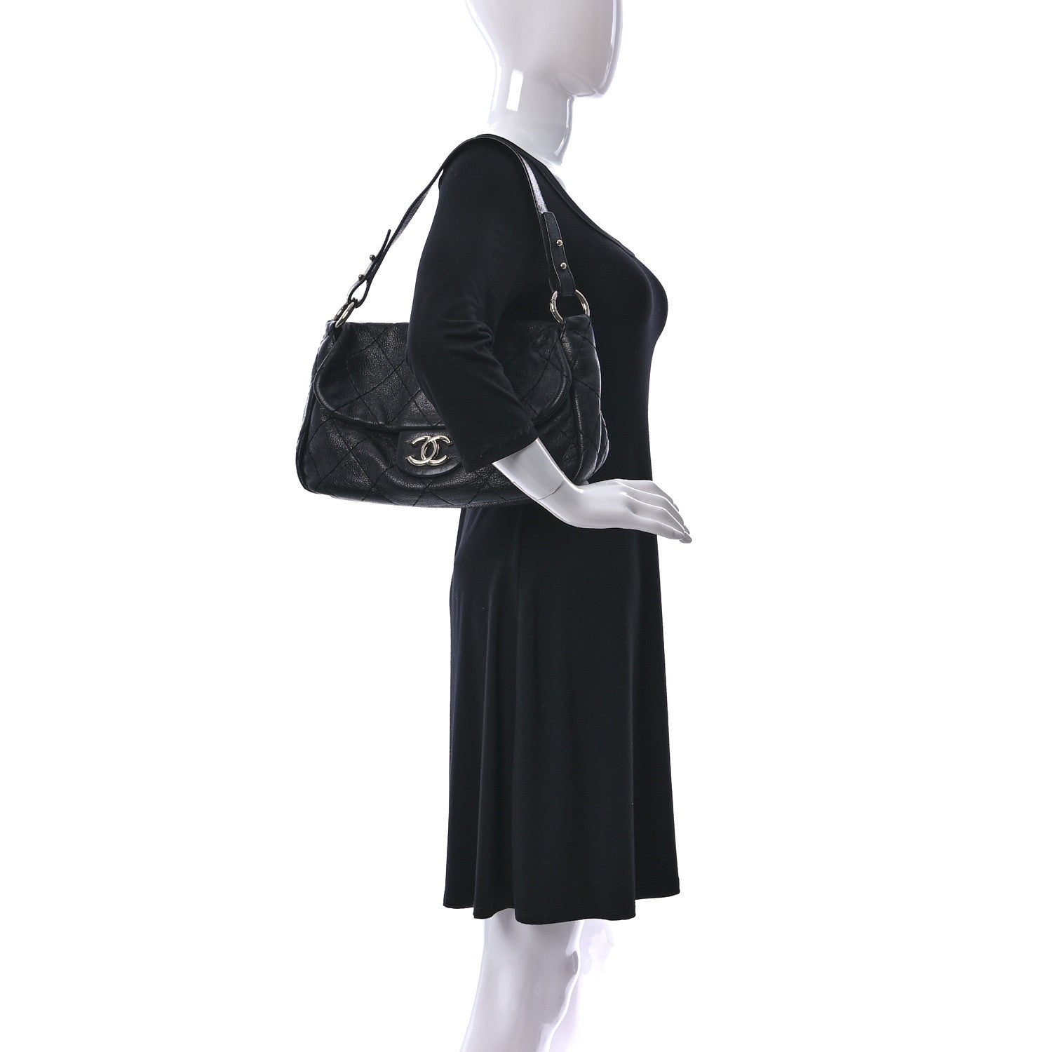 Chanel Glazed Calfskin Stitched On The Road Flap Black 2 of 11