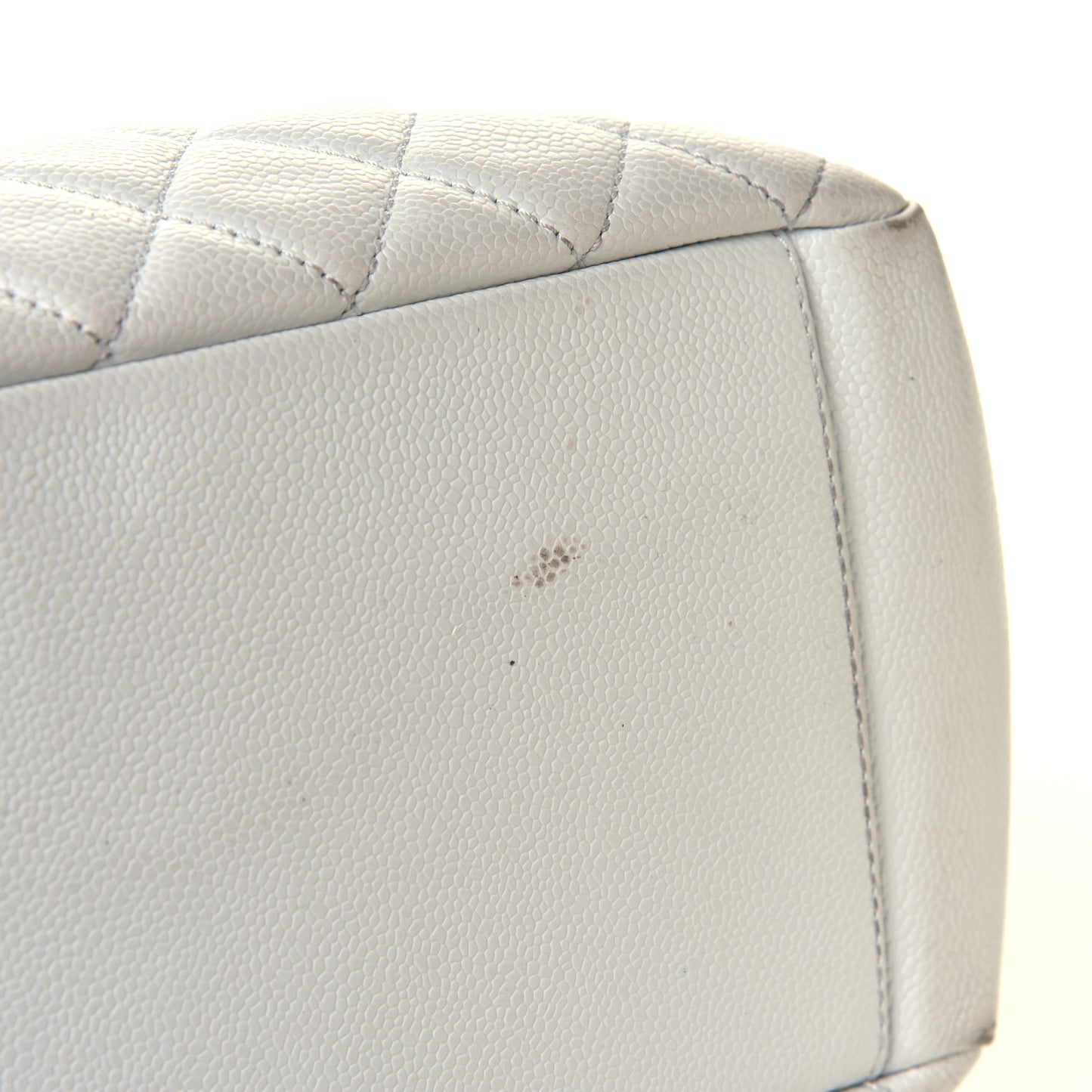 Caviar Quilted Grand Shopping Tote GST White