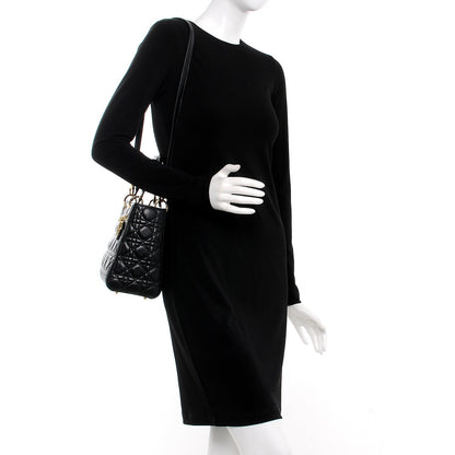 Christian Dior Lambskin Cannage Medium Lady Dior Black 2 of 10