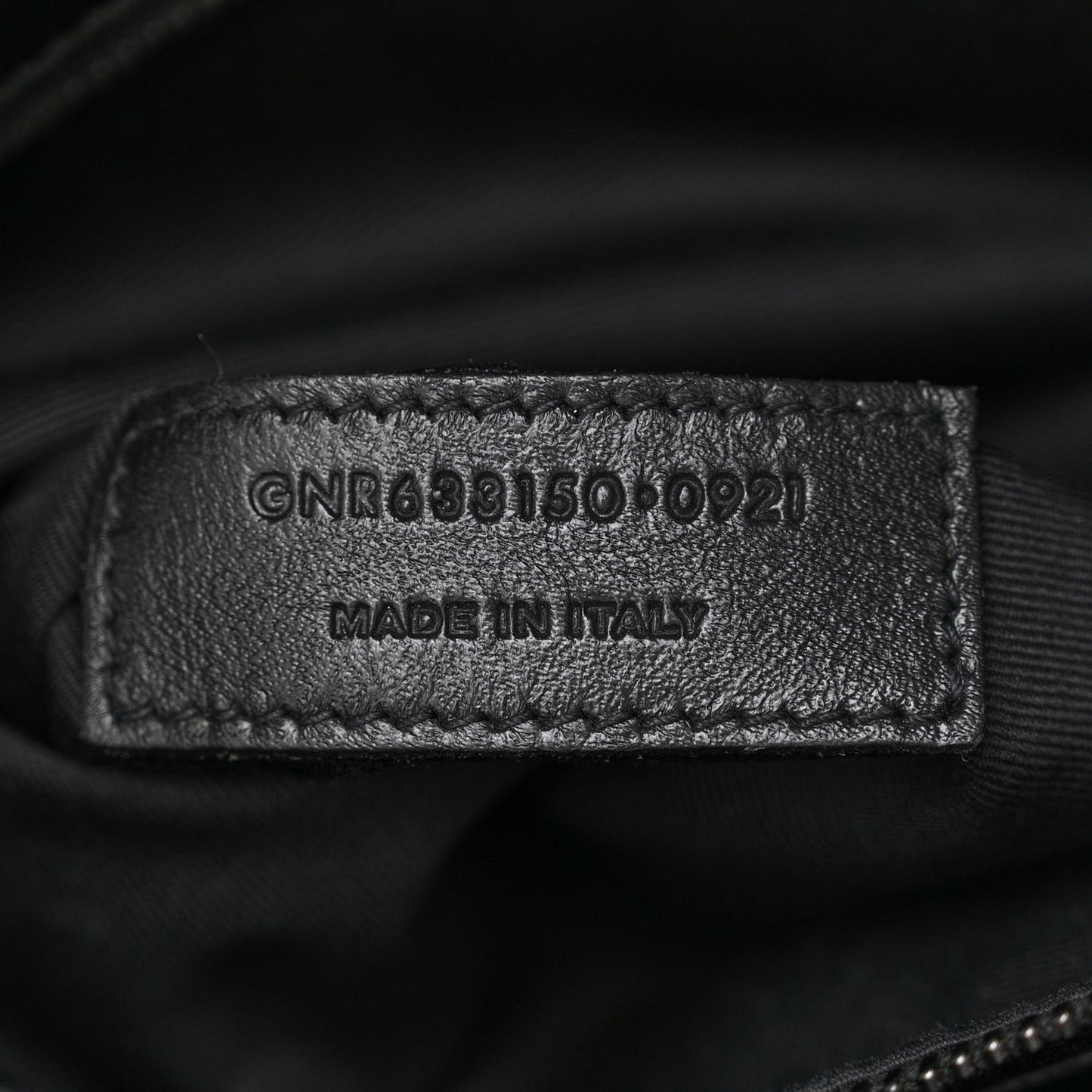 Crinkled Calfskin Crocodile Embossed Monogram Medium Niki Chain Satchel Black