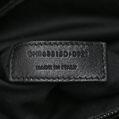 Saint Laurent Crinkled Calfskin Crocodile Embossed Monogram Medium Niki Chain Satchel Black 7 of 10