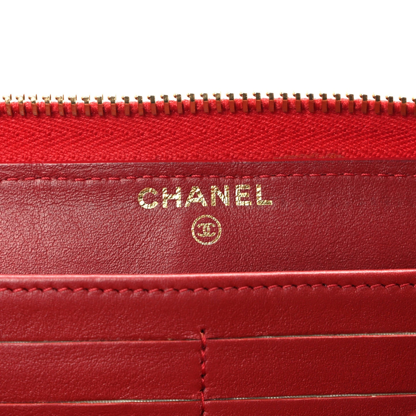 Alligator Large Gusset Zip Around Wallet Red