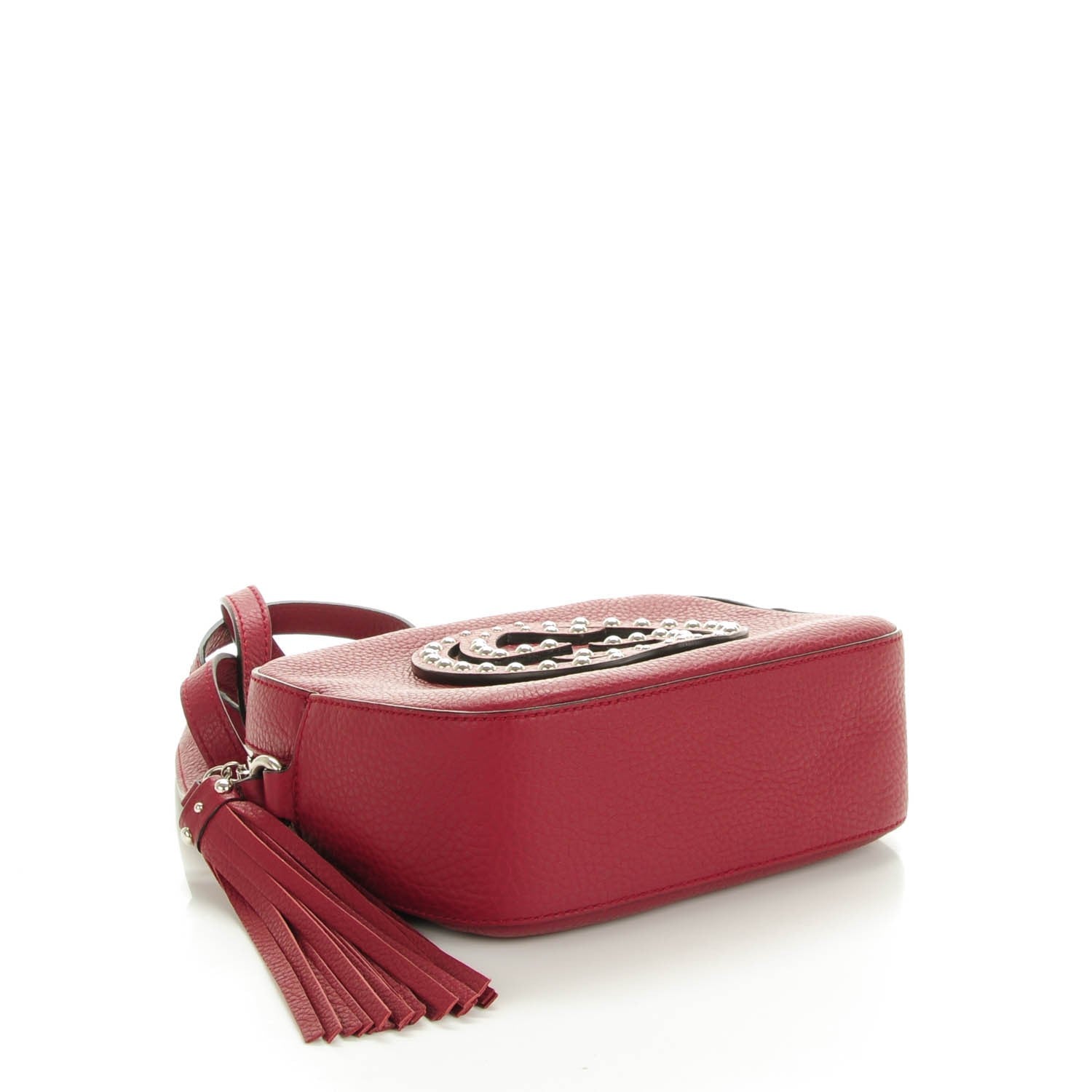 Gucci Pebbled Calfskin Studded Small Soho Disco Bag Soft Burgundy 4 of 7