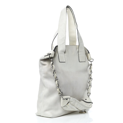 Chanel Lambskin Chain CC Tote White 4 of 28