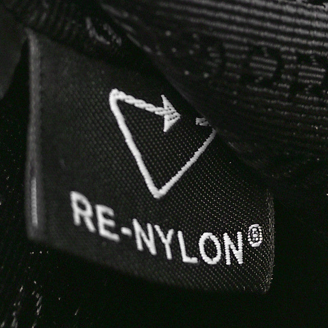 Re-Nylon Nappa Triangle Medium Double Handled Tote Black