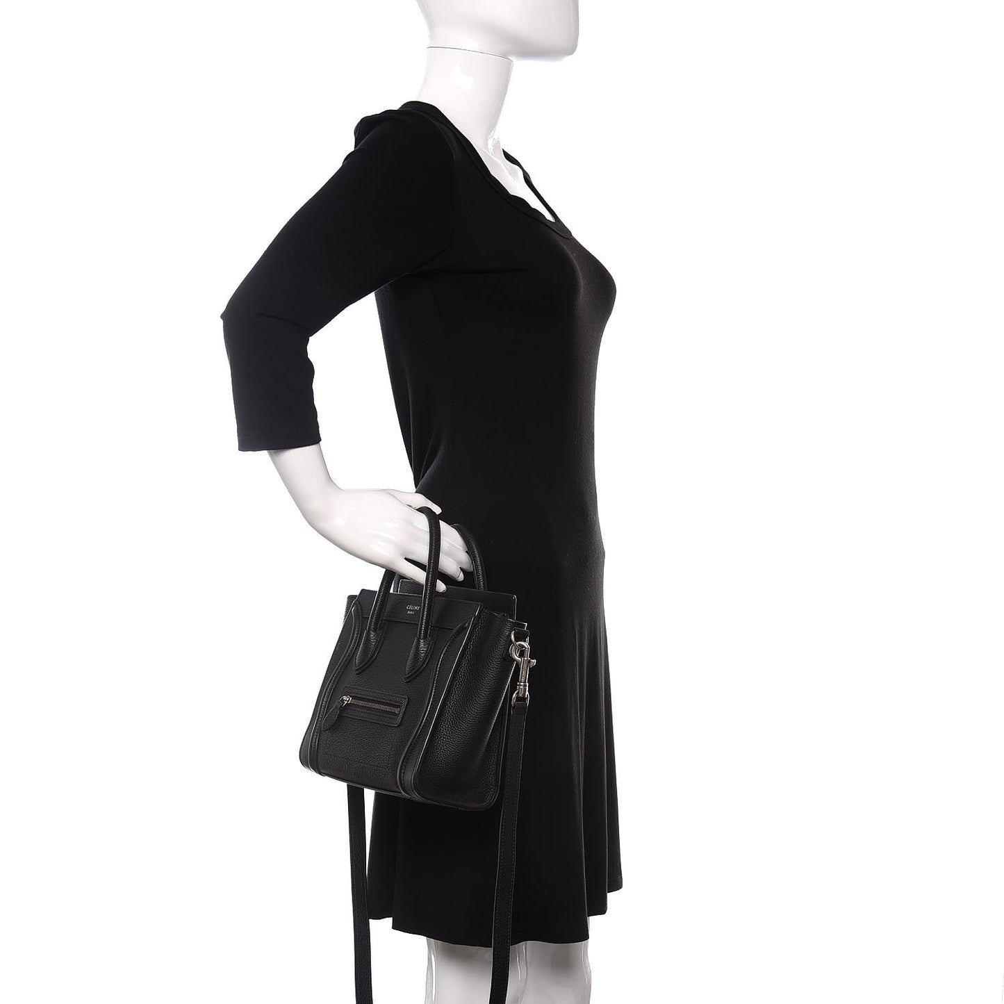 Drummed Calfskin Nano Luggage Black