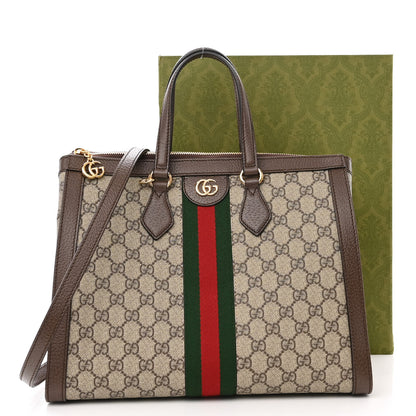Gucci GG Supreme Monogram Web Medium Ophidia Tote Bag Brown 11 of 11