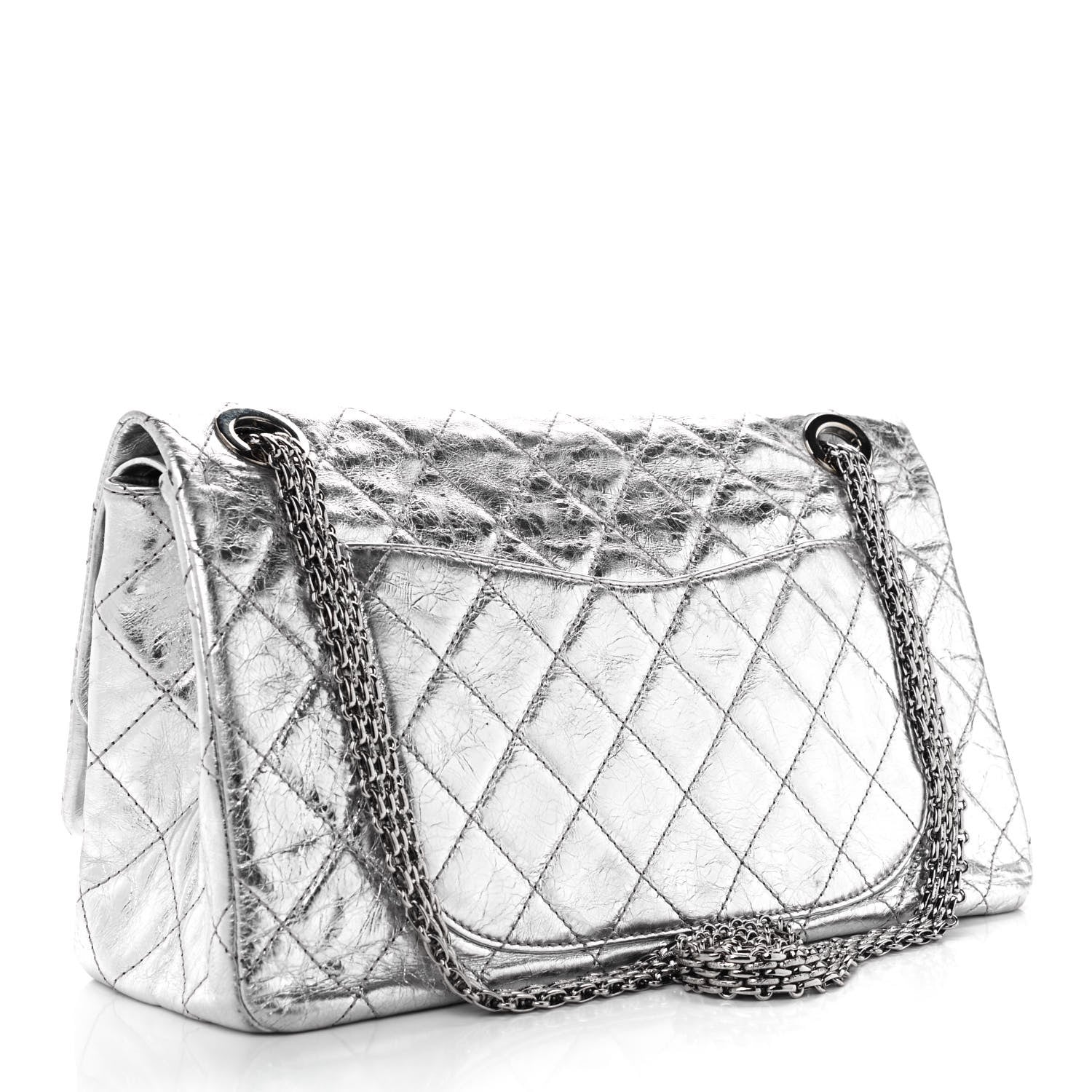 Chanel Metallic Aged Calfskin Quilted 2.55 Reissue 228 Flap Silver 2 of 12