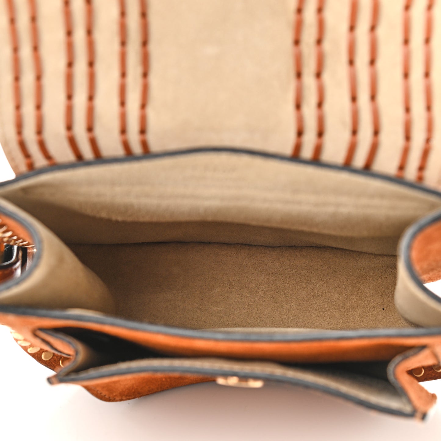Suede Calfskin Braided Mini Hudson Shoulder Bag Caramel