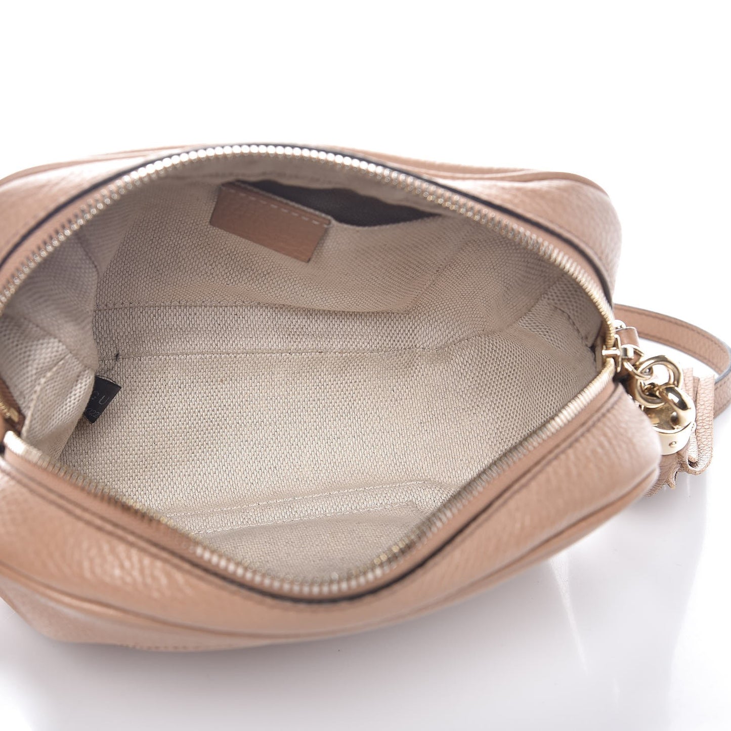 Pebbled Calfskin Small Soho Disco Bag Camelia