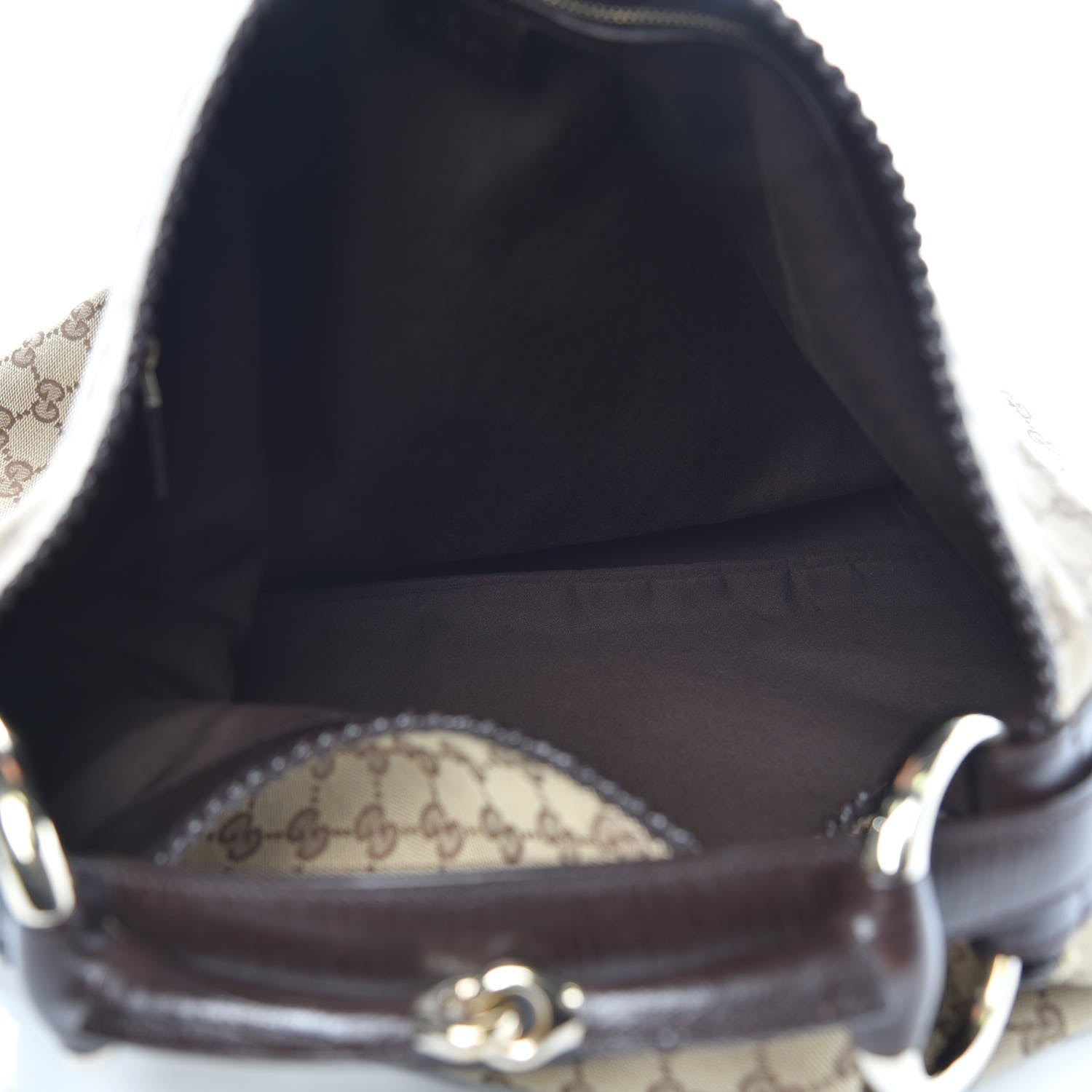 Gucci Monogram Large Horsebit Chain Hobo Dark Brown 5 of 7
