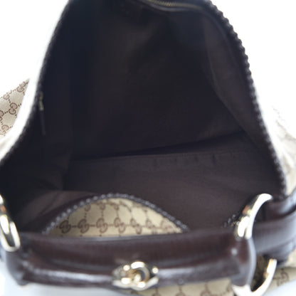 Gucci Monogram Large Horsebit Chain Hobo Dark Brown 5 of 7