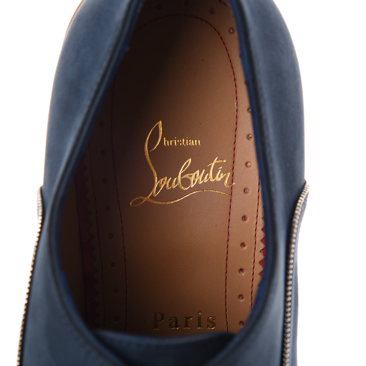 Calfskin Nubuck Mens Greggo Flat Oxfords 40.5 Navy