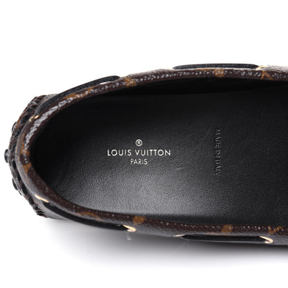 Louis Vuitton Monogram Arizona Car Shoe Moccasin Loafers 38 Macassar 6 of 11