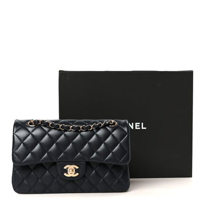Chanel Lambskin Quilted Small Double Flap Navy 12 of 12