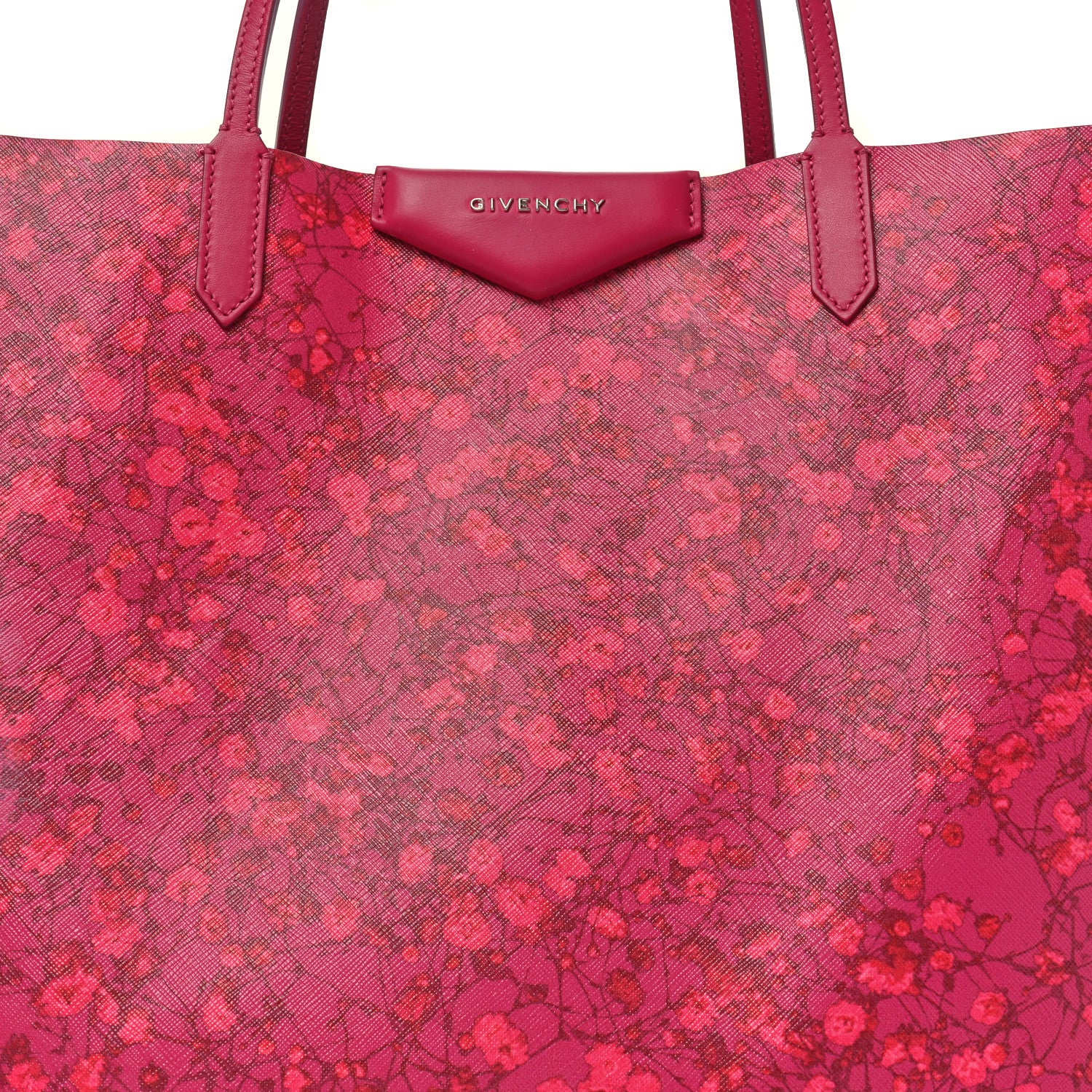 Givenchy Textured Coated Canvas Floral Print Large Antigona Tote Pink 9 of 11