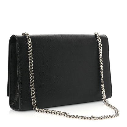 Saint Laurent Grain De Poudre Medium Classic Monogram Kate Satchel Black 3 of 12
