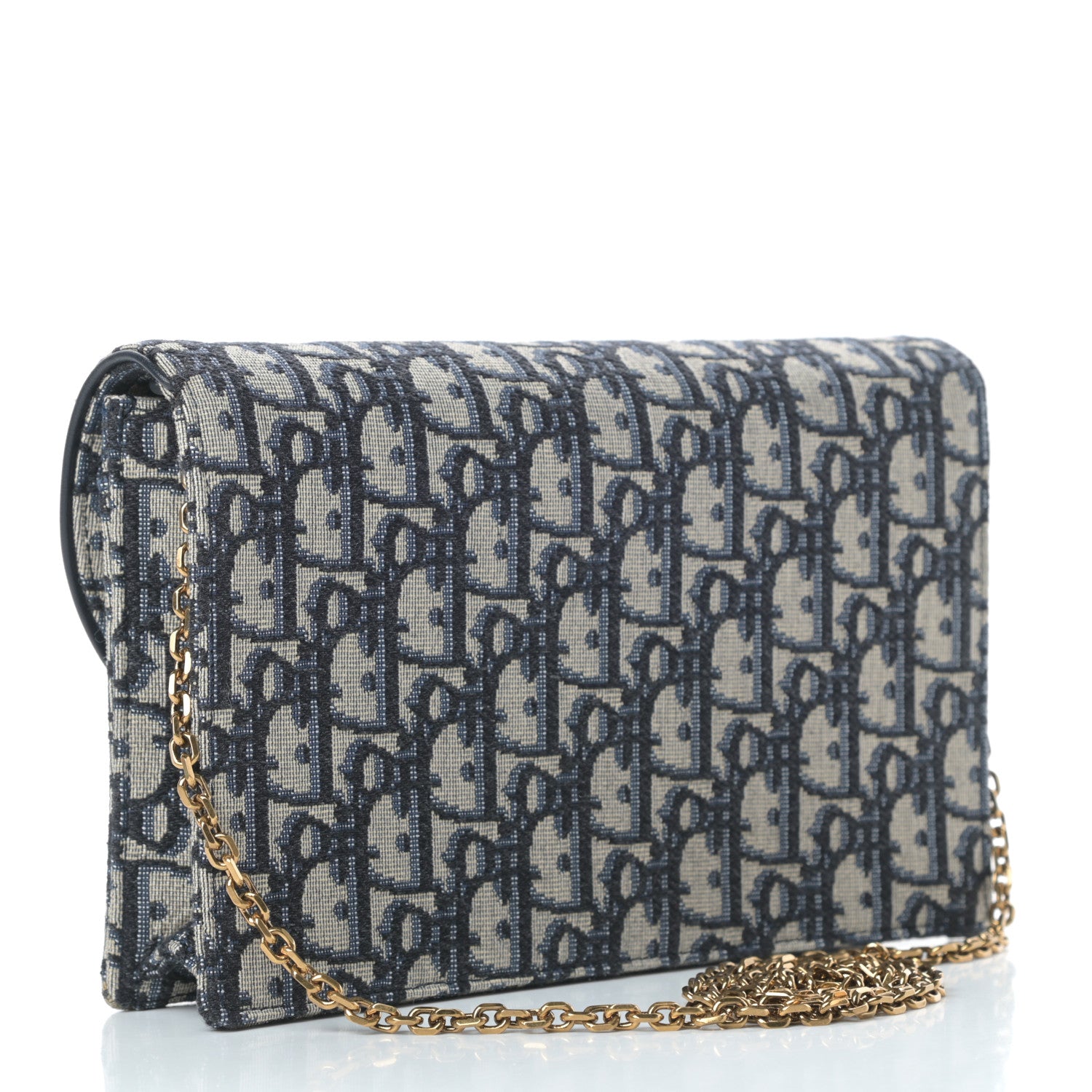 Christian Dior Oblique Saddle Chain Pouch Blue 3 of 10