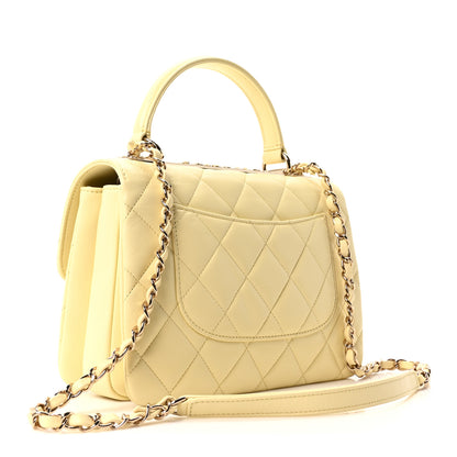 Chanel Lambskin Quilted Small Trendy Chain CC Dual Handle Flap Bag Yellow 5 of 21