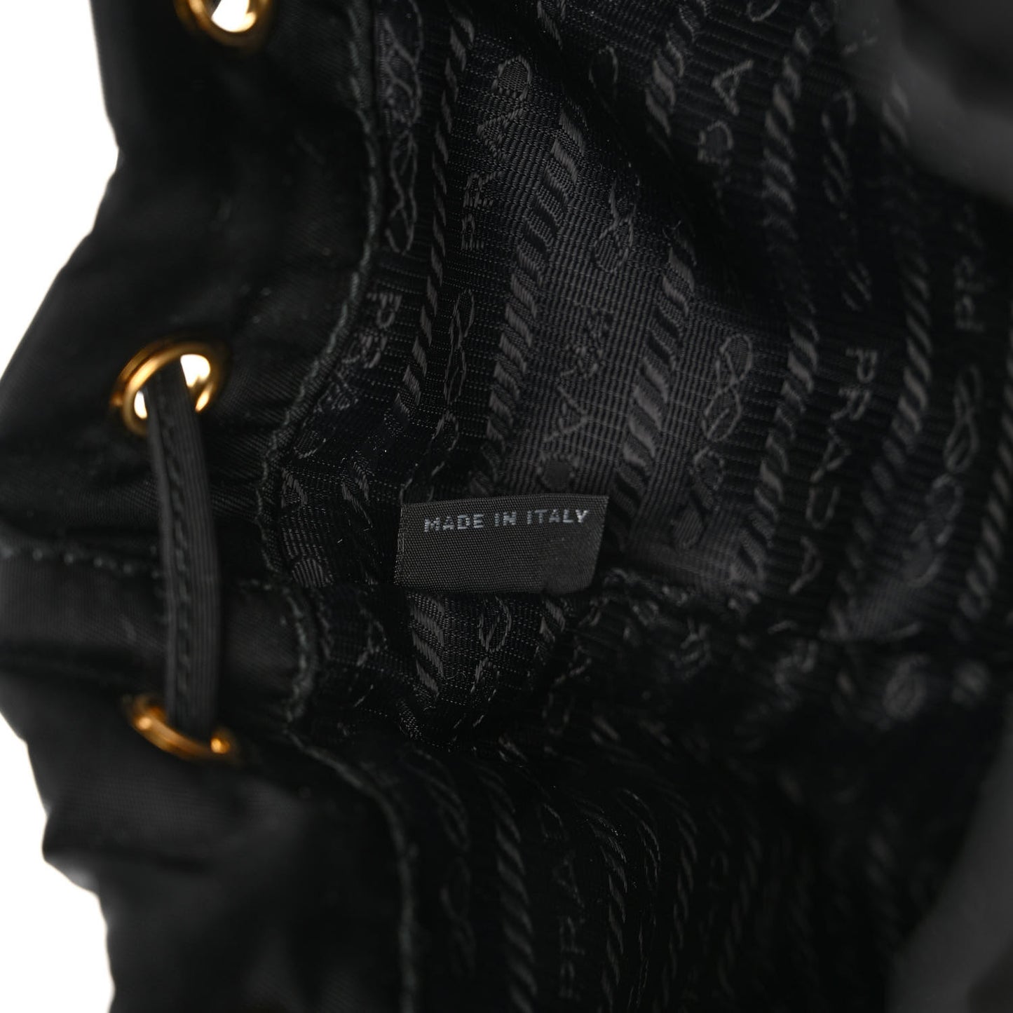 Re-Nylon Duet Drawstring Shoulder Bag Black