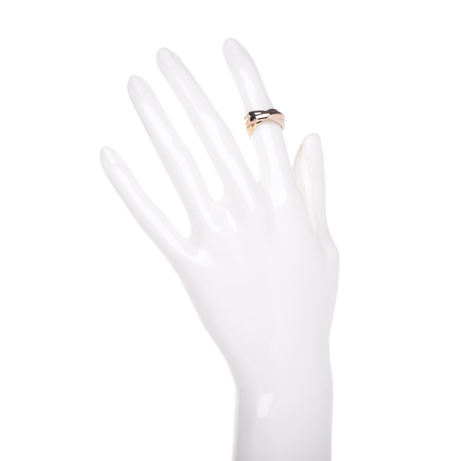Cartier 18K Pink Yellow White Gold Classic Les Must De Trinity Ring 50 5.25 2 of 4