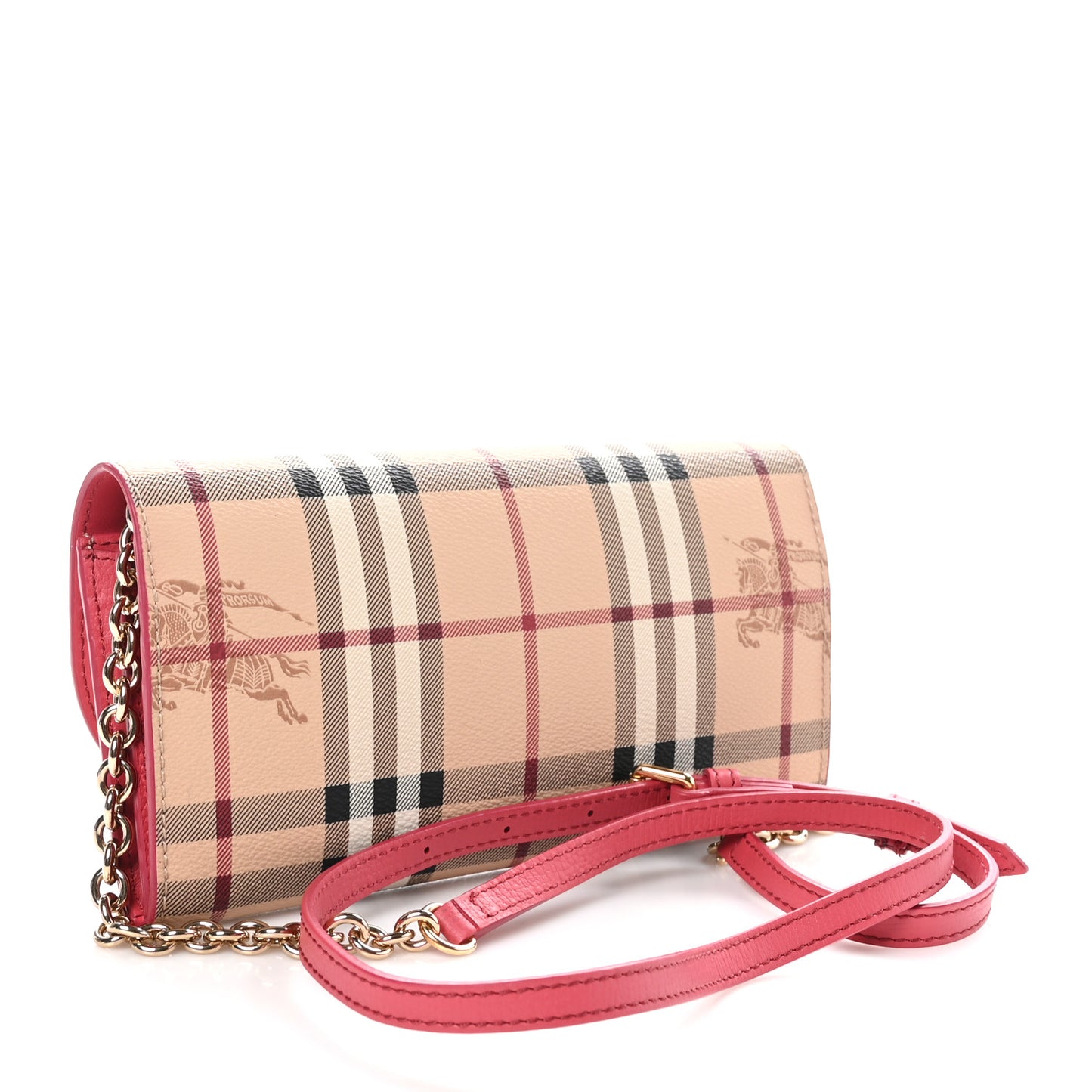 Haymarket Check Henley Wallet On Chain Coral Red