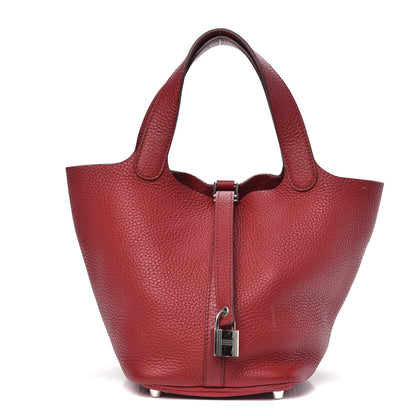Hermes Taurillon Clemence Picotin Lock 18 PM Rubis 1 of 10