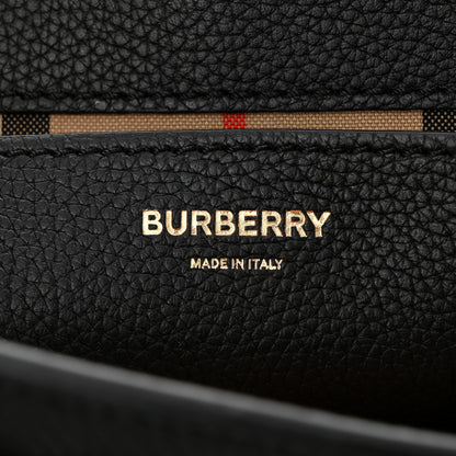 Burberry Coated Canvas Calfskin Vintage Check Medium Note Crossbody Bag Black 6 of 13