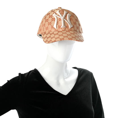 Gucci X MLB Monogram NY Yankees Baseball Hat 57-61 Beige Ruggine 2 of 10