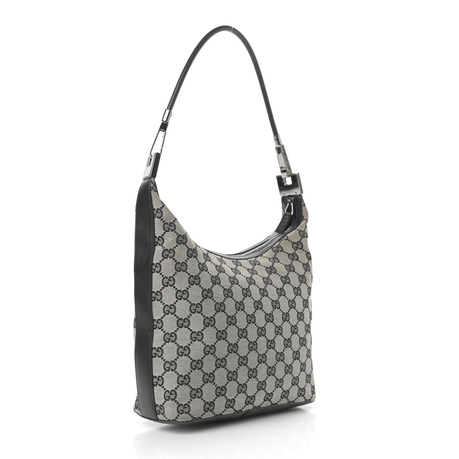 Gucci Monogram GG Small Clasp Hobo Black 2 of 10