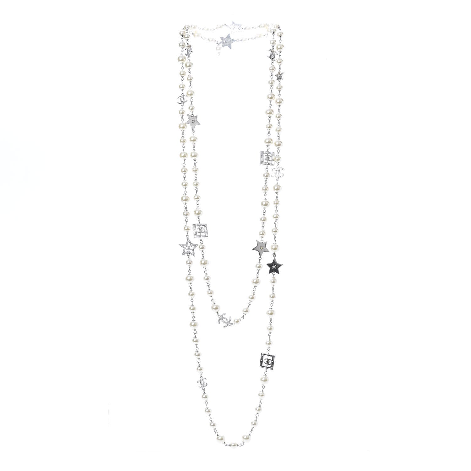 Chanel Pearl CC Star Long Necklace Gold 3 of 4