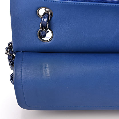 Chanel Patent Quilted Medium Double Flap Blue 12 of 14