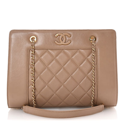 Chanel Sheepskin Quilted Mademoiselle Vintage Shopping Tote Beige 1 of 10