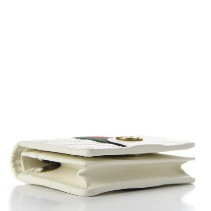 Gucci Calfskin Web Trapuntata GG Card Case Wallet Off White 5 of 8