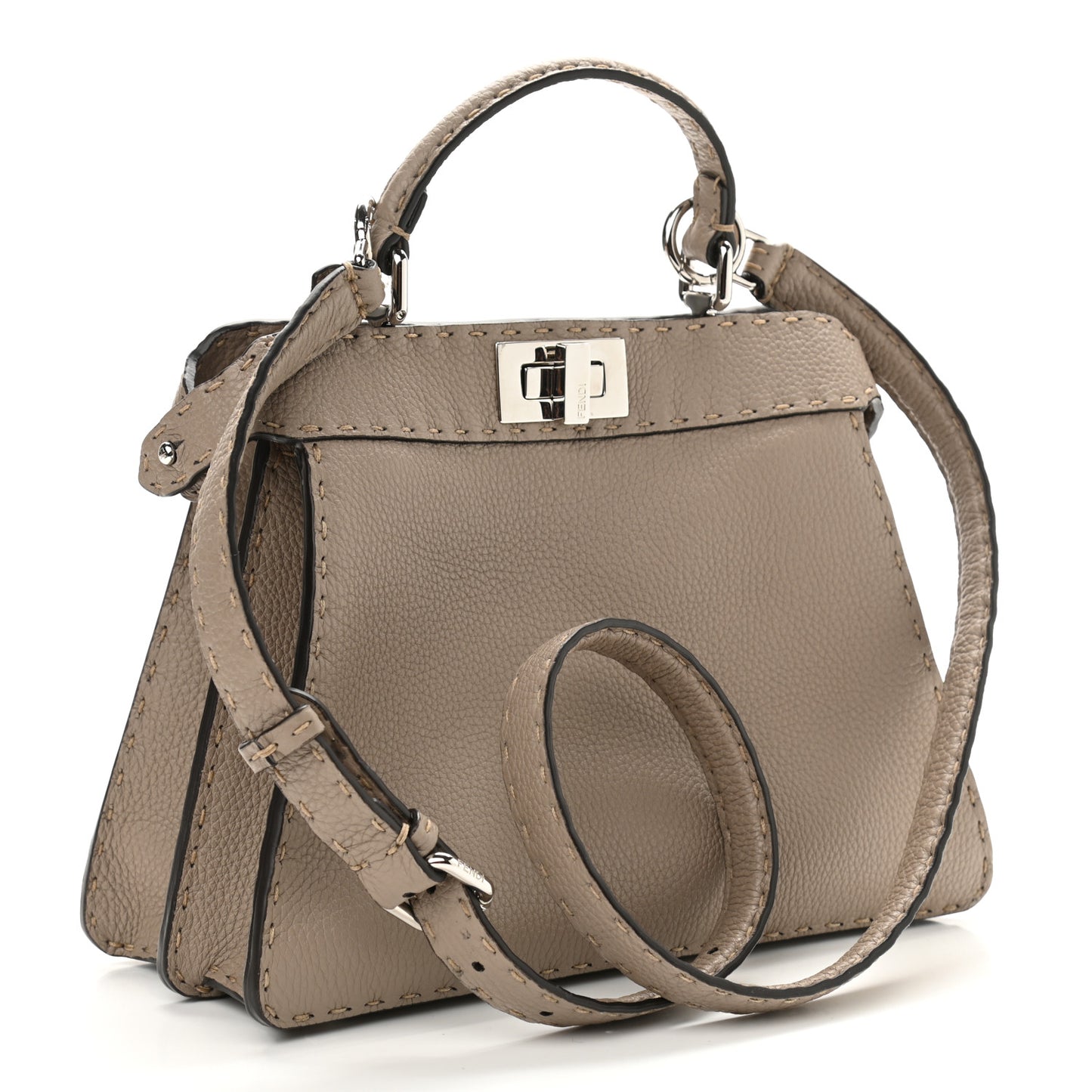 Cuoio Romano Selleria Chamois Small Peekaboo I SEE U Satchel Corda Camelia Cipria