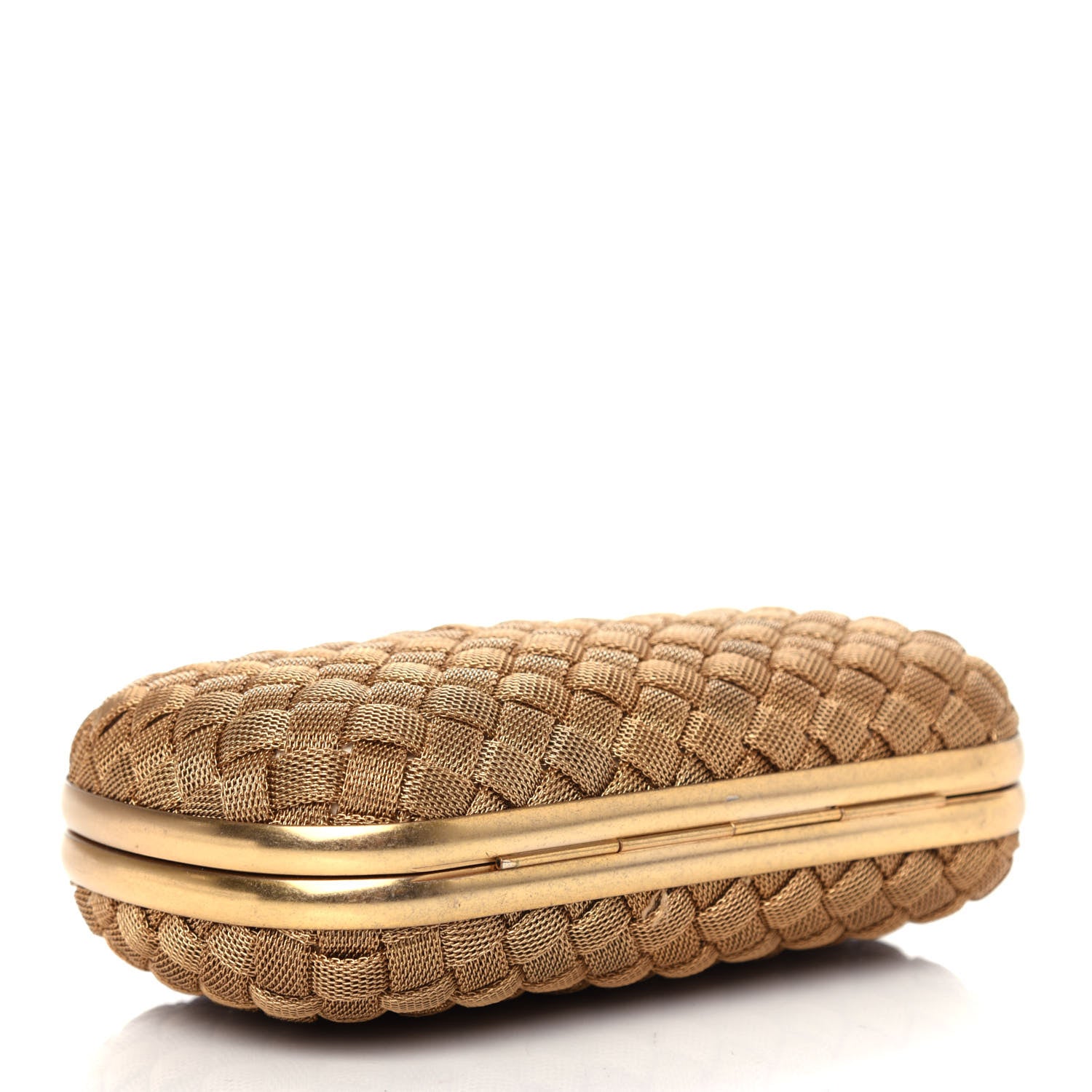 Bottega Veneta Intreccio Oro Bruciato Knot Clutch 4 of 7
