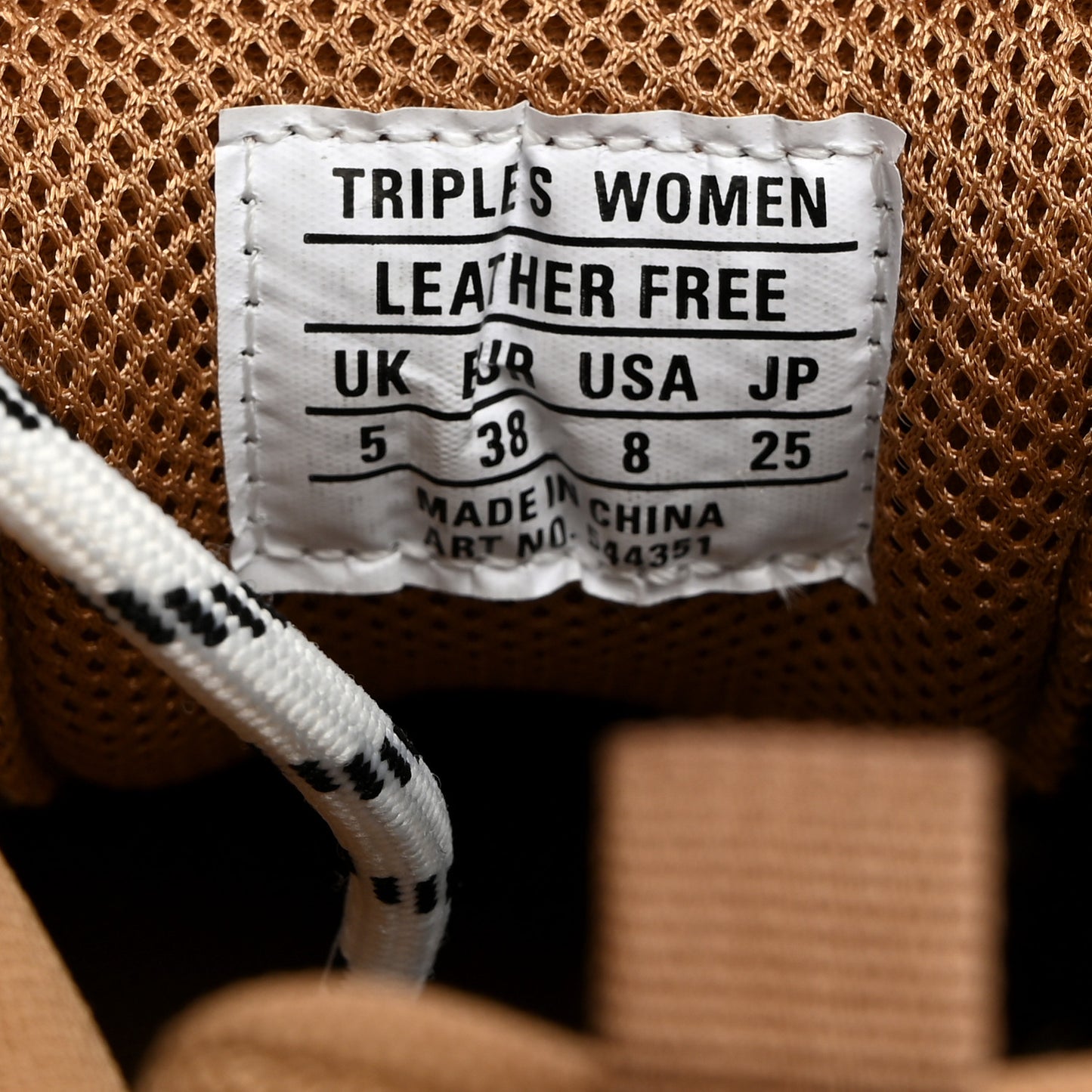 Fabric Mesh Clear Sole Womens Triple S Sneakers 38 Light Camel