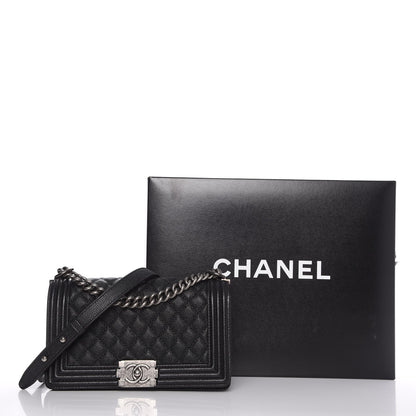 Chanel Caviar Quilted Medium Boy Flap Black 8 of 8