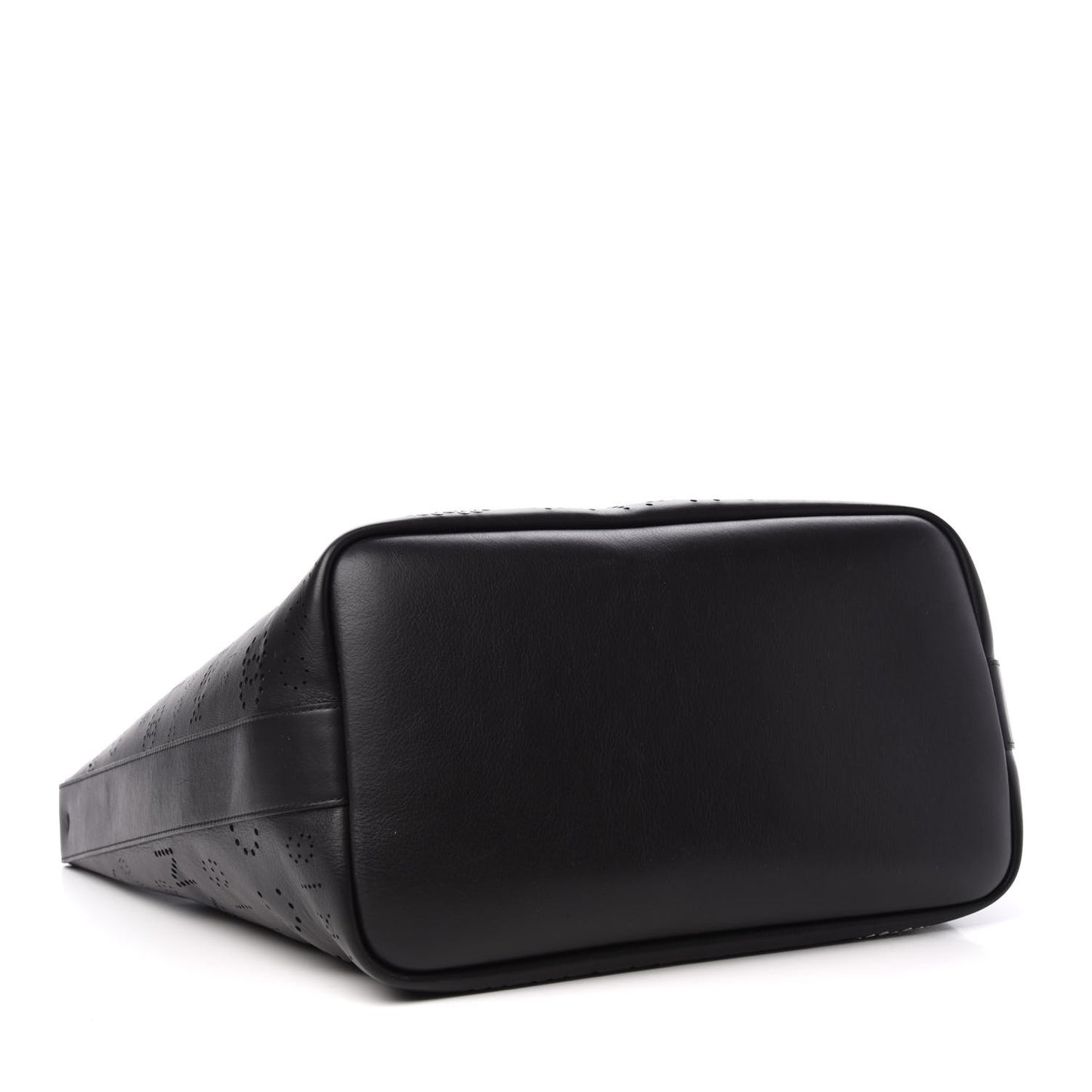 Calfskin Tweed Small Logo Eyelets Shopping Tote Black