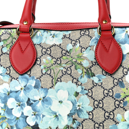 Gucci GG Supreme Monogram Blooms Small Boston Beige Blue Navy Hibiscus Red 7 of 9