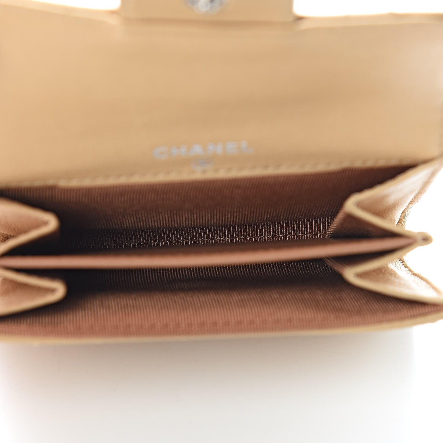 Chanel Lambskin Quilted Flap Card Holder Beige 5 of 10